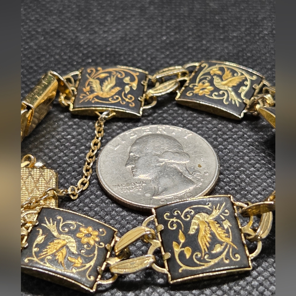 Damascene Bracelet Bird Motif IA Midas of Toledo - Picture 3 of 9